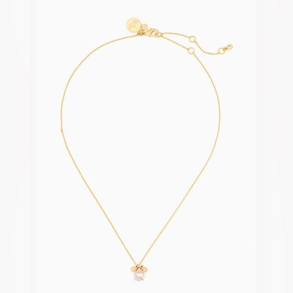 NWT Disney X Kate Spade New York Minnie Pendant Necklace in Silver Jewel - Picture 3 of 6
